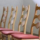 Vintage 1960s Danish Brutalist Ladderback Light Oak Chairs style of Kjærnulf