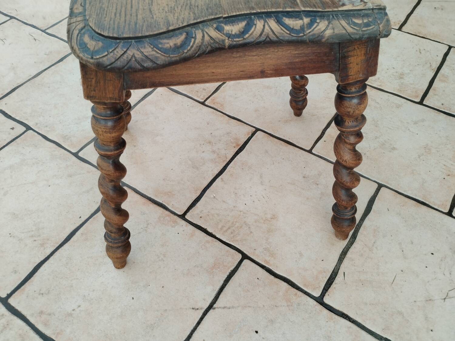 Pair of old Alsatian brutalist chairs