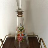 Vintage carafe pink and gilded deco with cap