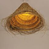 Suspension Dalia en Halfa Tressé – 40×45 cm – Fabrication Artisanale Maroca