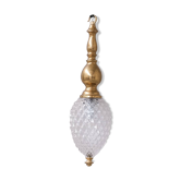 Mid-century brass and glass thin pendant light