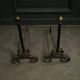 Pair of 19th century iron and brass andirons