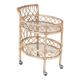 1950s bamboo trolley with two glass tops Italy