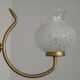 French Mid Century 3 Light Gold Metal Chandelier Textured Glass Shades