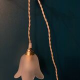 Opaline flower portable lamp