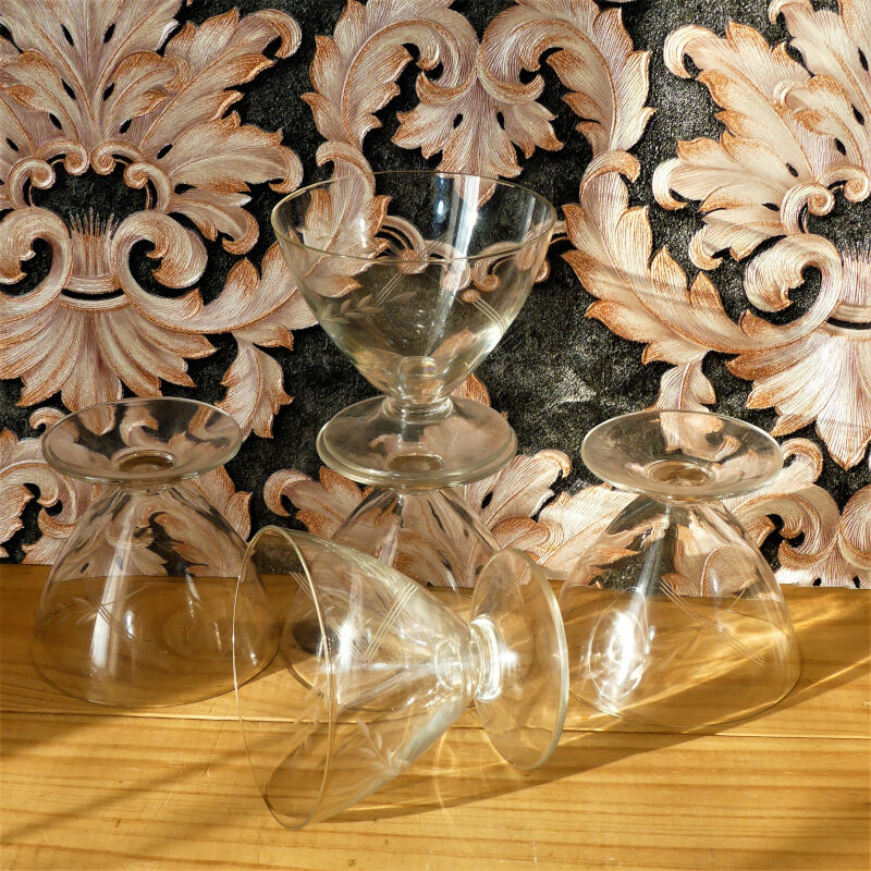 Five ancient engraved crystal verrines