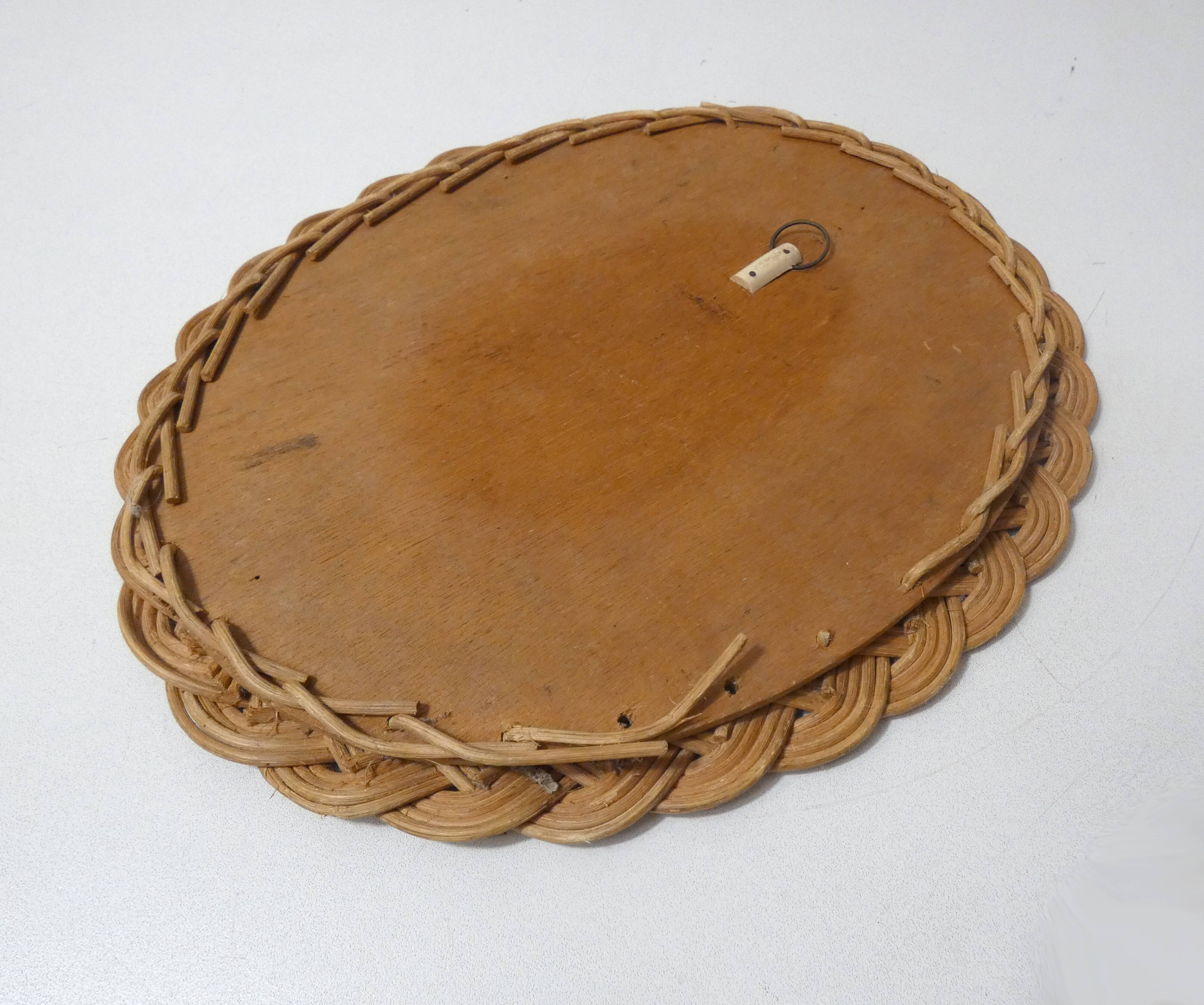 woven rattan mirror