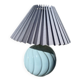 Ceramic pleated ball lamp in sky blue