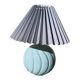 Ceramic pleated ball lamp in sky blue