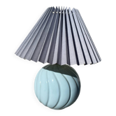 Ceramic pleated ball lamp in sky blue