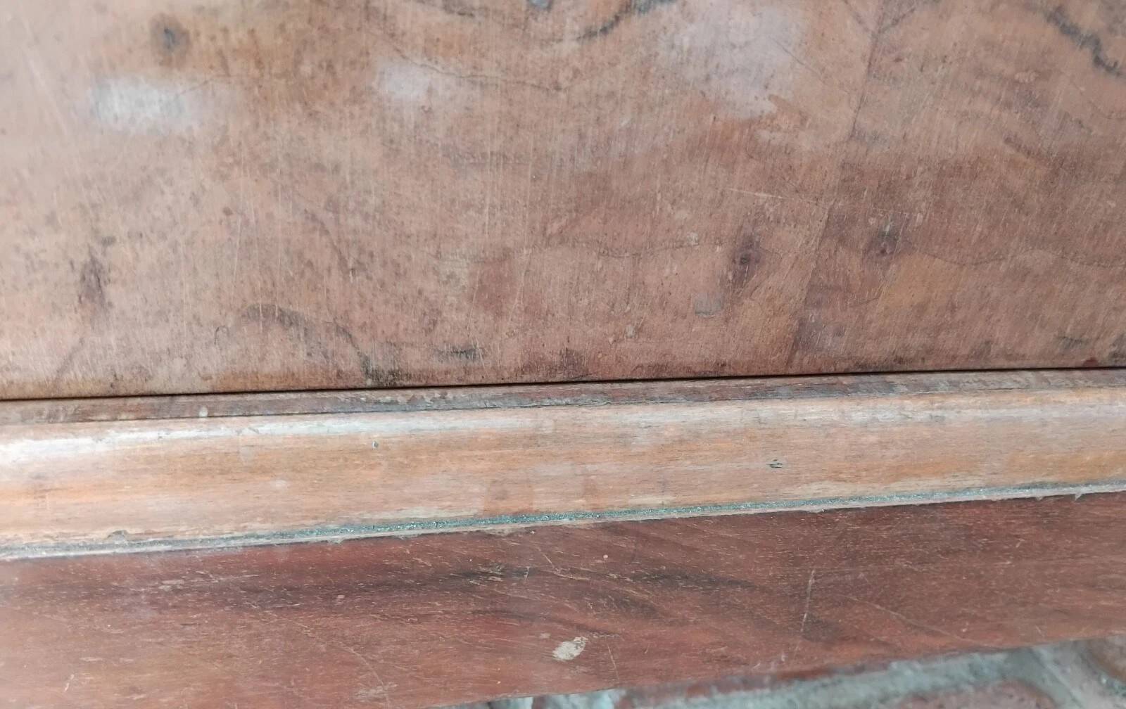 Vintage Wooden Nightstand with Marble Top