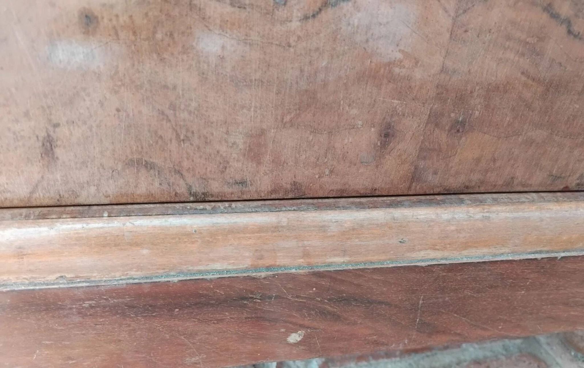 Vintage Wooden Nightstand with Marble Top