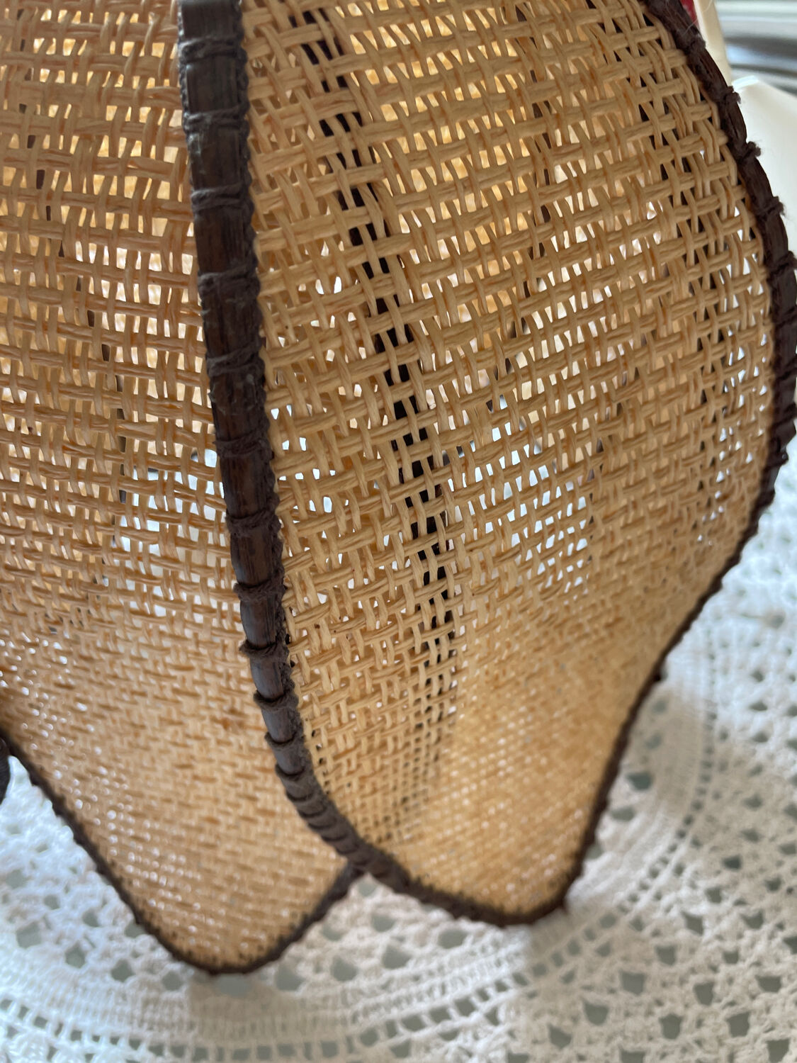 Natural fiber chandelier year 70s