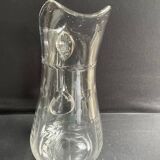Broc verre soufflé et taillé XIXème