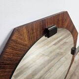 Octagonal teak mirror 70s