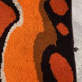 130 x 70 cm rectangular orange seventies carpet