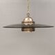 Original Belid T 391 pendant light in gold-coloured metal and smoked glass