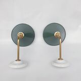 Swan neck enamelled sheet metal wall lights