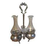 Silver and crystal oil and vinegar set
