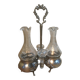 Silver and crystal oil and vinegar set