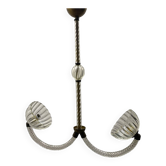 Suspension lumineuse Barovier en verre de Murano Art Déco des années 1940