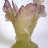 Daum vase from the Iris collection in crystal and glass paste