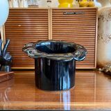 Black earthenware vase