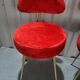 Pair of Pelfran Vintage red furry sheepskin chairs