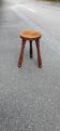 TRIPOD STOOL French solid oak from the 70s