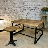 Oak coffee table and machine foot tool singer simanco 1920