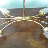 Four-light suspension with glass lampshade, diamond size, 1980.