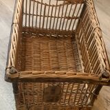 Large basket, rattan basket, old wicker linen basket