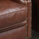 Set of 2 cognac-coloured cow leather club armchairs in English style