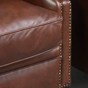 Set of 2 cognac-coloured cow leather club armchairs in English style