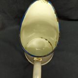 Broc enamelled metal White navy old vintage blue