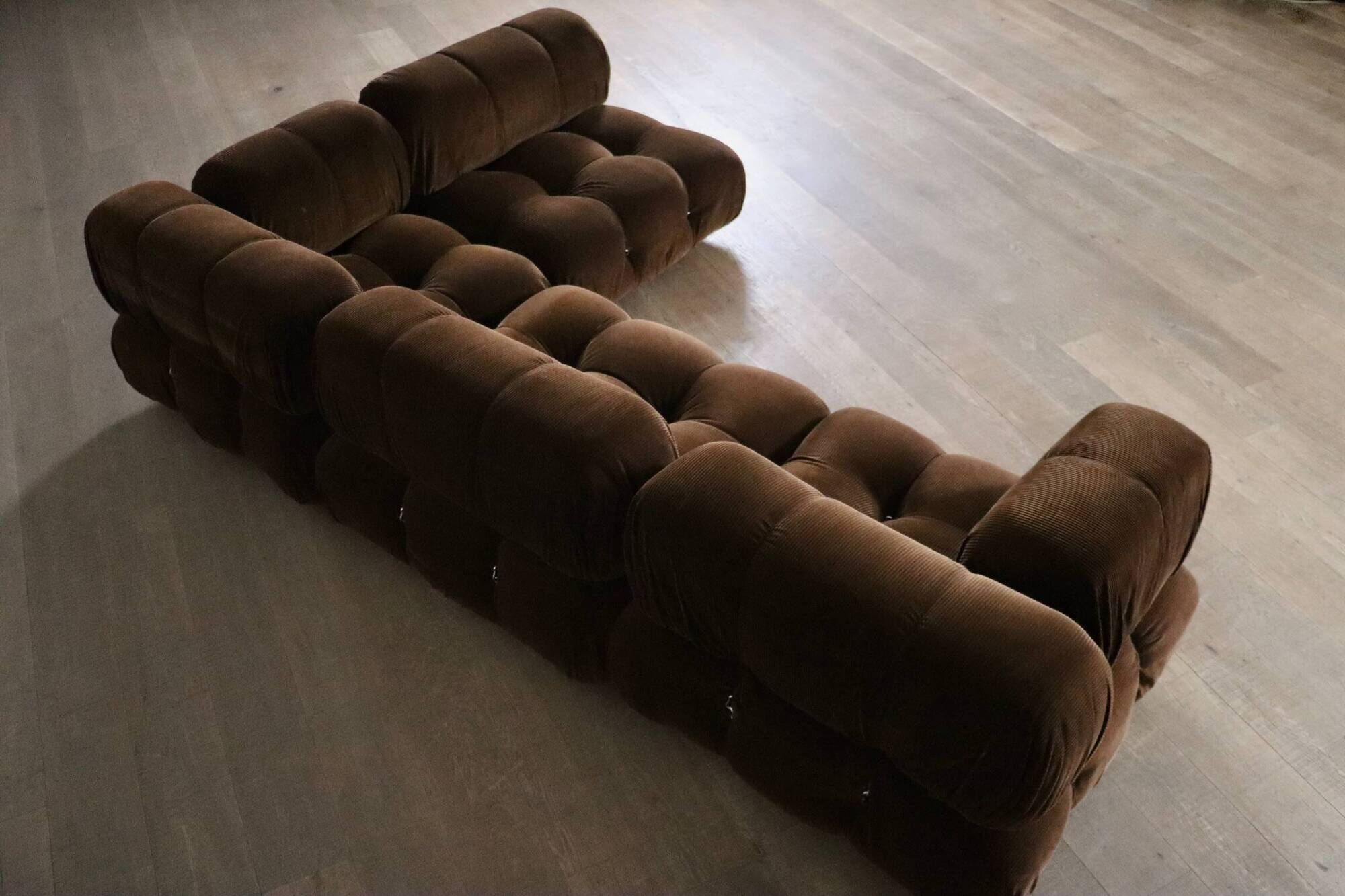 Camaleonda Sofa In Brown Corduroy By Mario Bellini For C&B Italia 1969