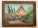 Petit tableau maison fleurie huile sur carton