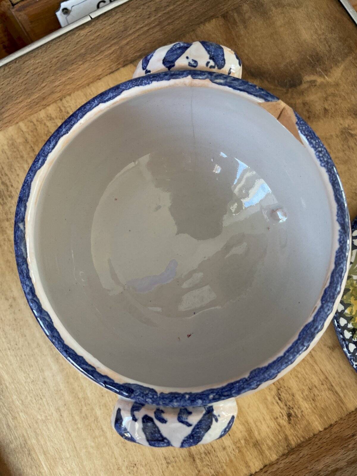 Antique terracotta and earthenware soup tureen