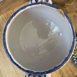 Soupière ancienne en terre cuite et faïence