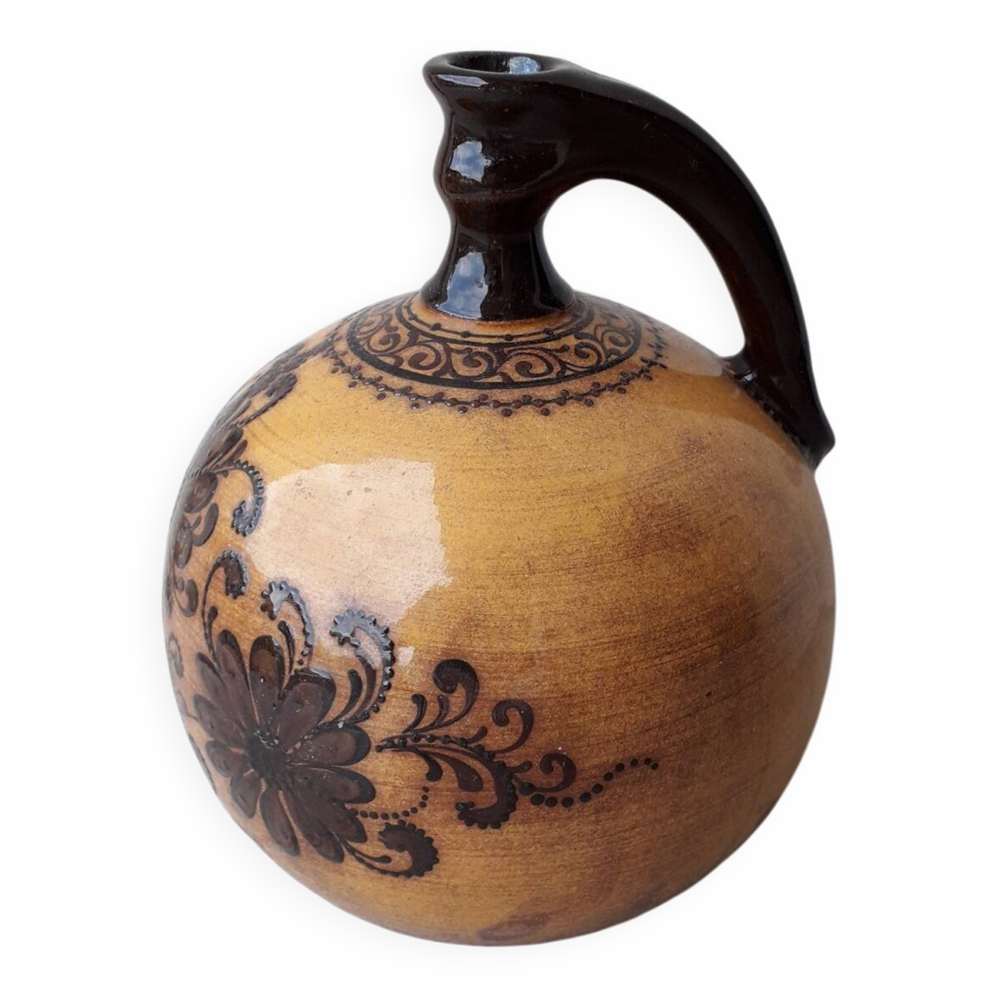 Alsatian terracotta pottery vase