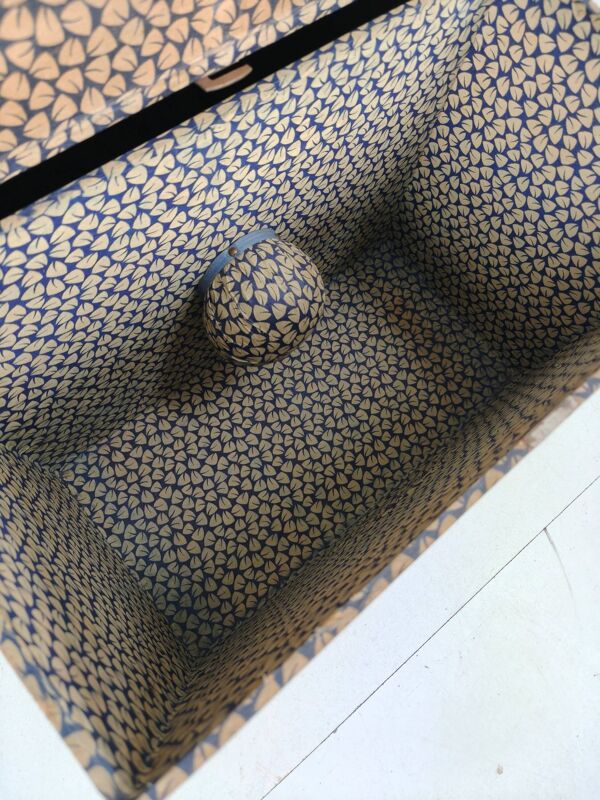 Malle de voyage Belber ancienne de 1924 en cuir noir - grande armoire de voyage