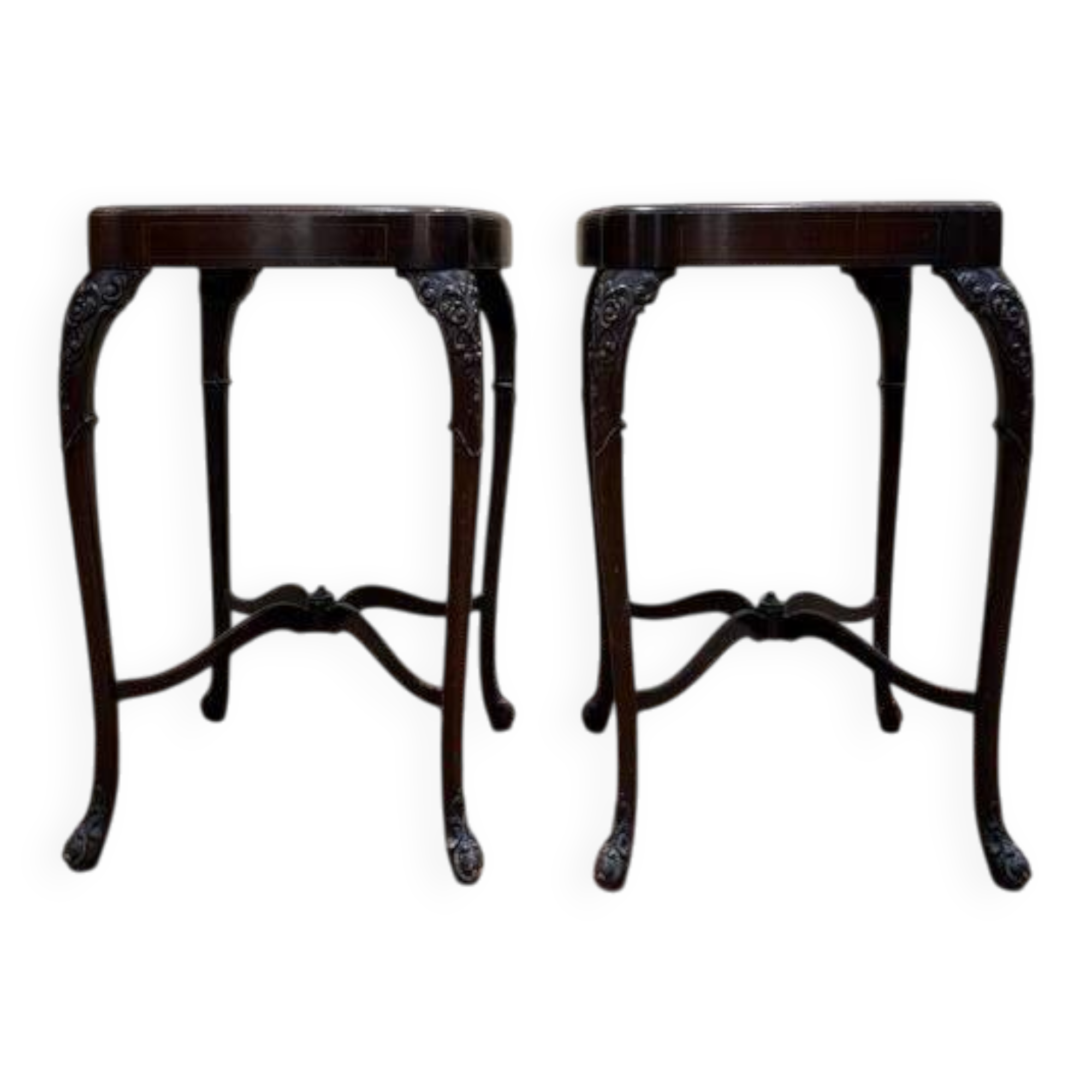 Paire de tables de chevets / sellettes / bouts de canapé style Louis XV Rég