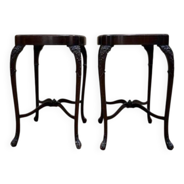 Paire de tables de chevets / sellettes / bouts de canapé style Louis XV Rég
