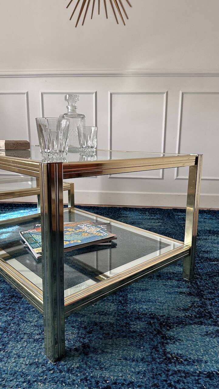Vintage gold and silver coffee table