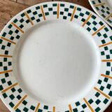 4 flat plates terre de fer h.b.c. earthenware model "chantilly"