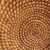 Woven straw basket