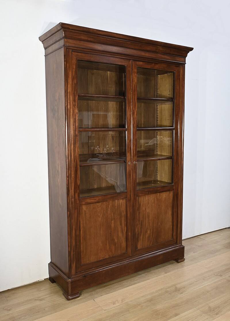 Mahogany Glass Bookcase, Restoration Period – Part 1 of the 19th Century