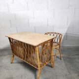 Rattan desk and chair