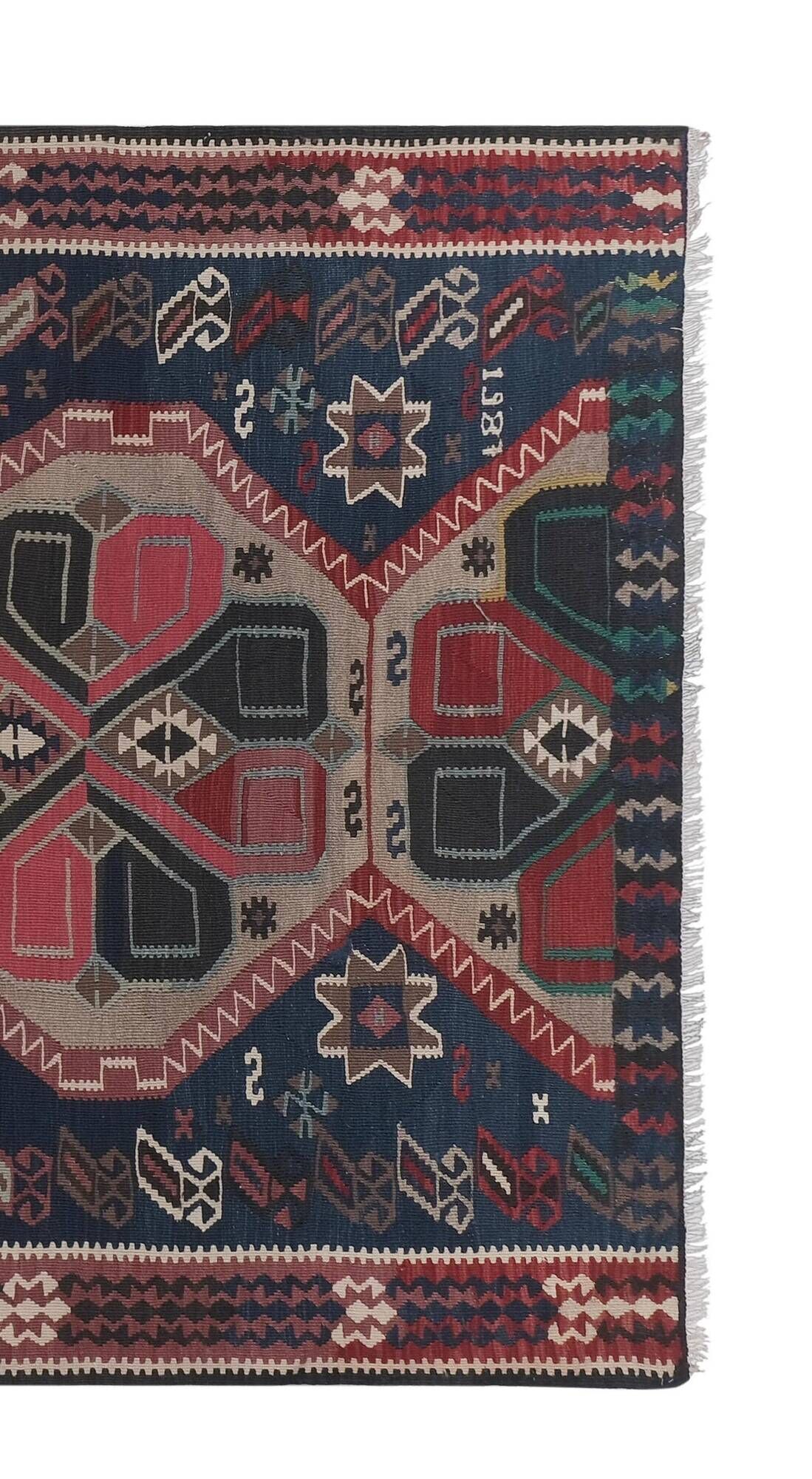 Vintage Turkish kilim, handwoven, 181x351 cm.