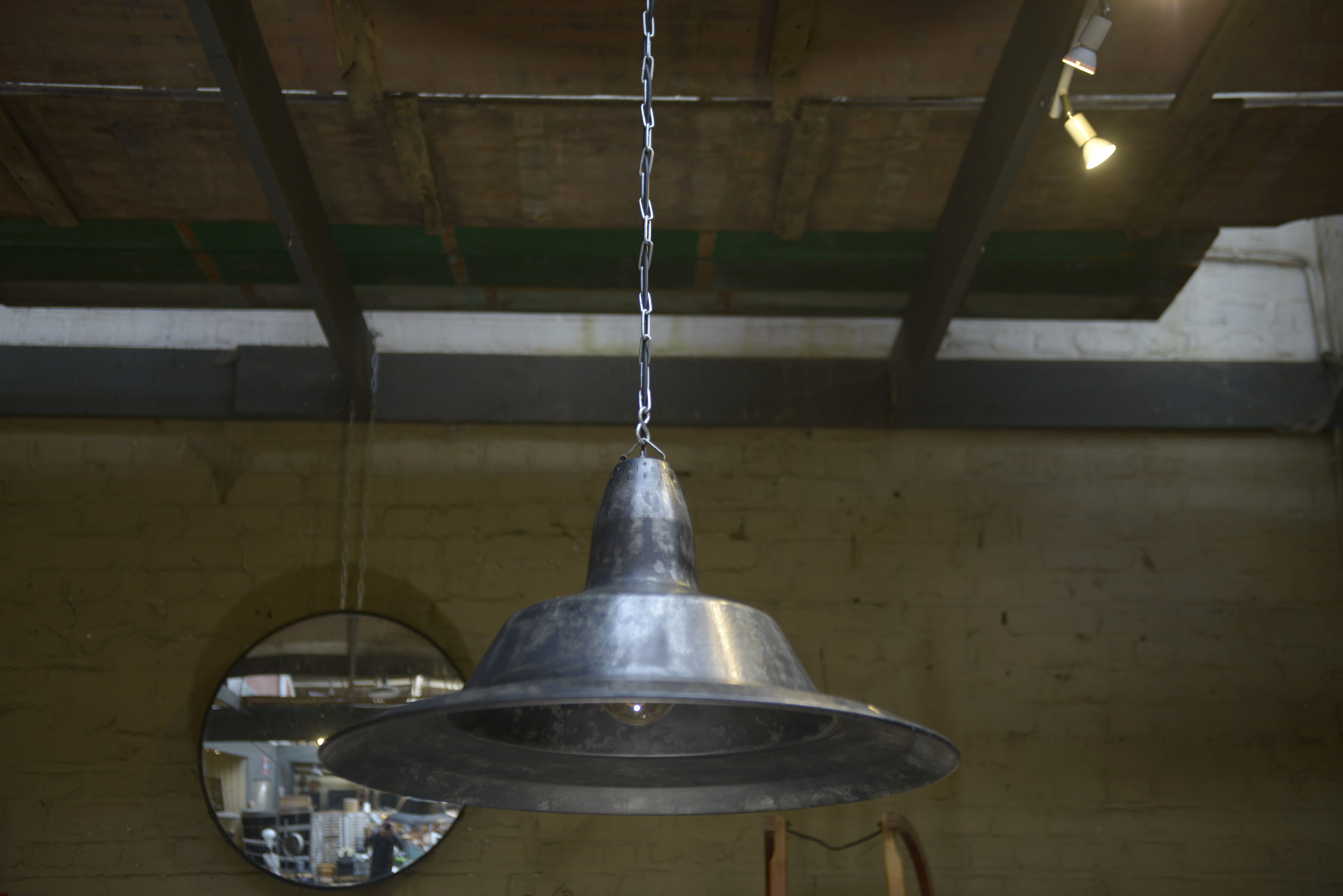 Pendant lamps in galvanized metal 1960